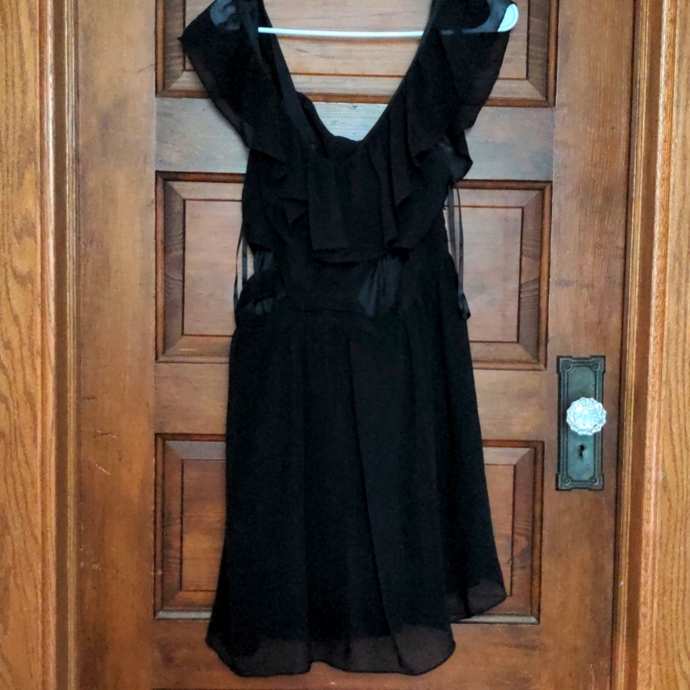 Pins and Needles black ruffle cut out dress sz 10